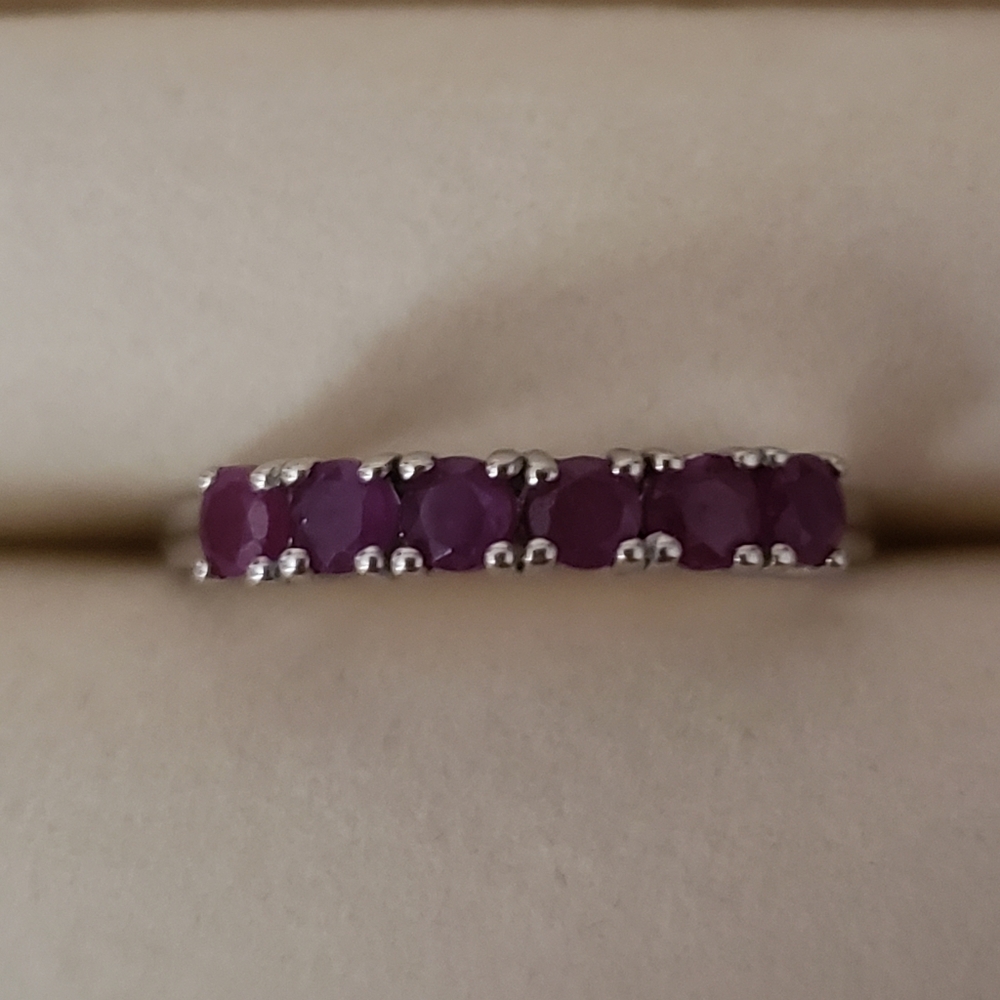 925 sterling silver ruby ring.